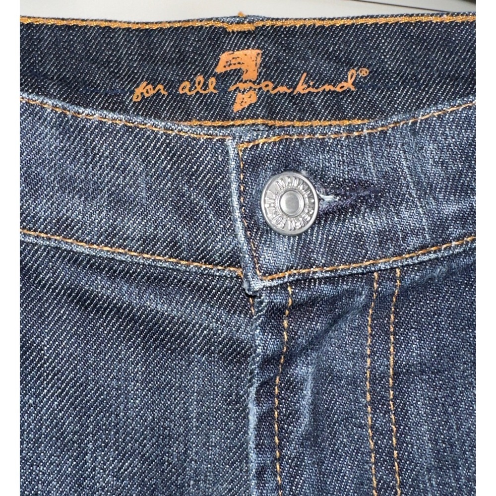 7 For All Mankind Roxanne Skinny Jeans Women's 32 Dark Wash Premium Denim - Picture 2 of 11